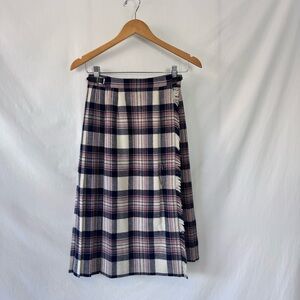 Vintage Pitlochry Knitwear Black and Pink 100% Wool Kilt Made in Scotland